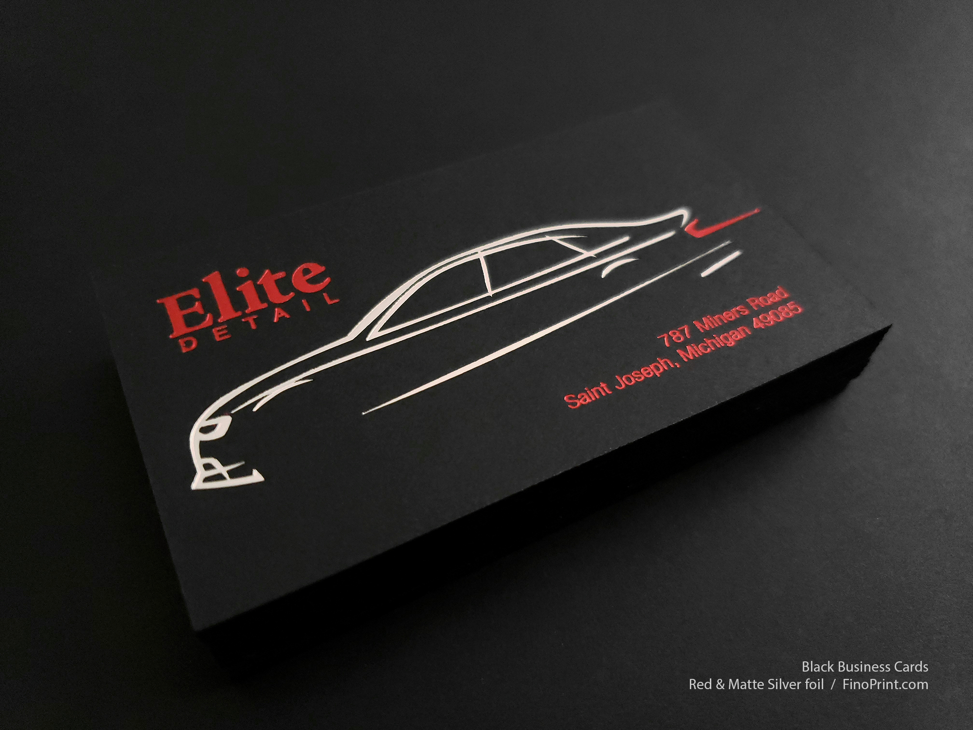 Elite Detail - Black Business Card