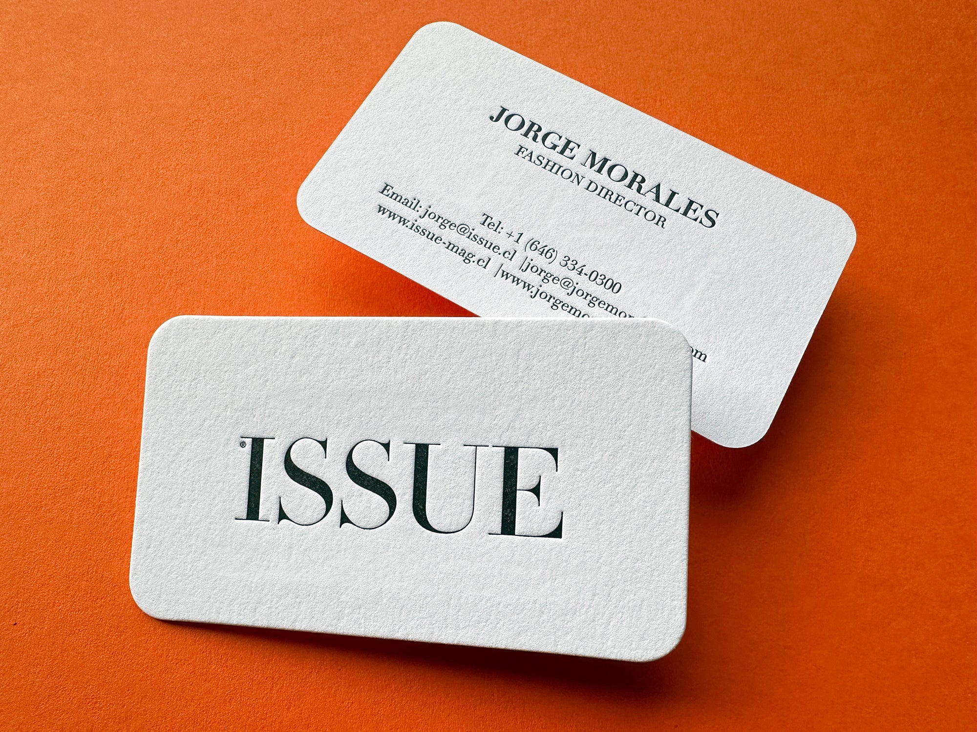 Premium Letterpress Business Cards with Die-Cut Rounded Corners