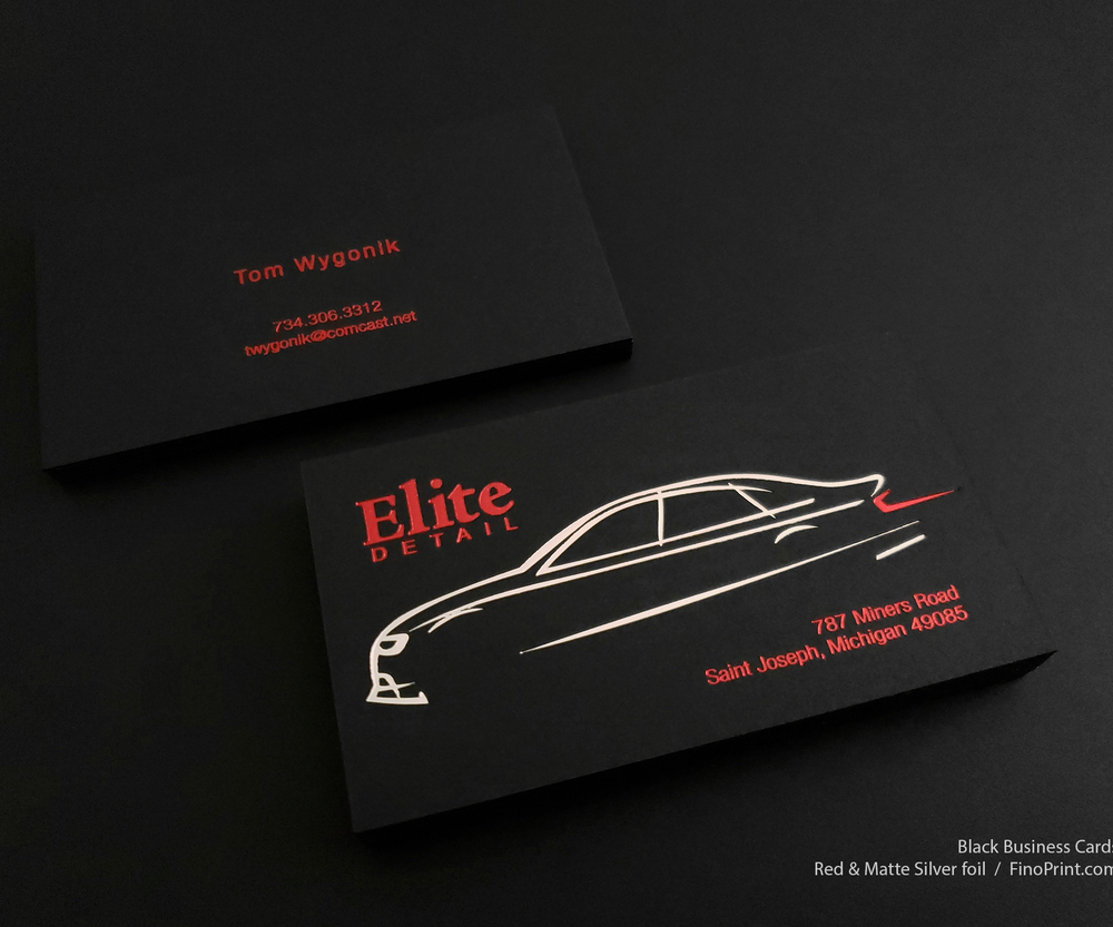 Elite Detail - Black Business Card