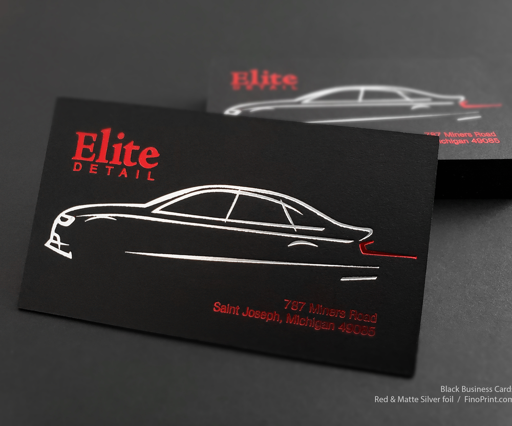 Elite Detail - Black Business Card