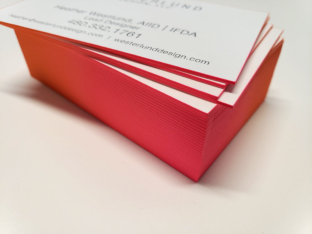 Gradient Edge Painted Letterpress Business Cards