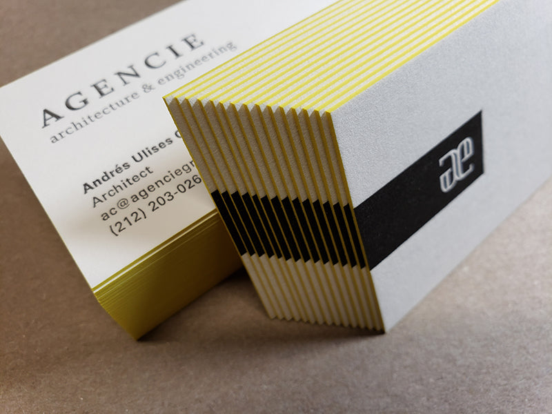Letterpress Business Cards, Edge Painting