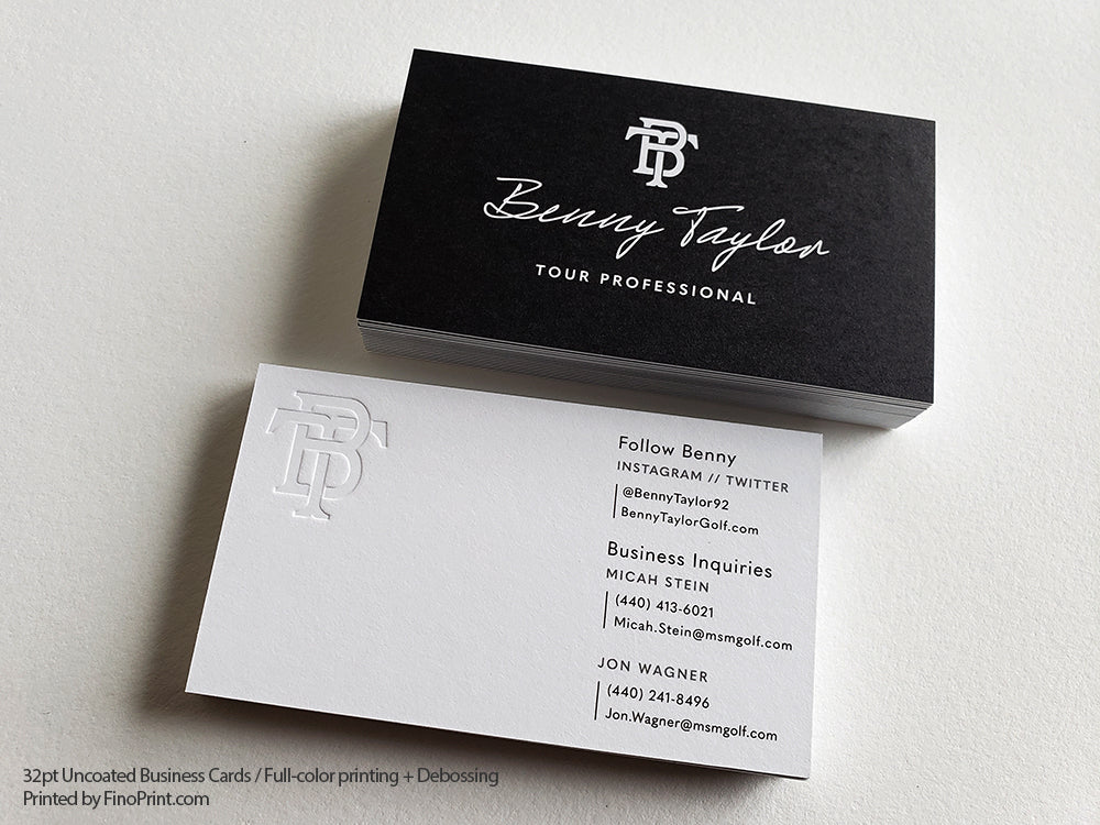 32pt Uncoated Business Cards.