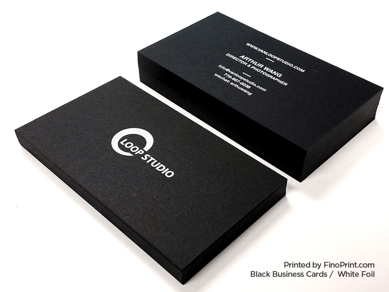 Black Business Card, White Foil