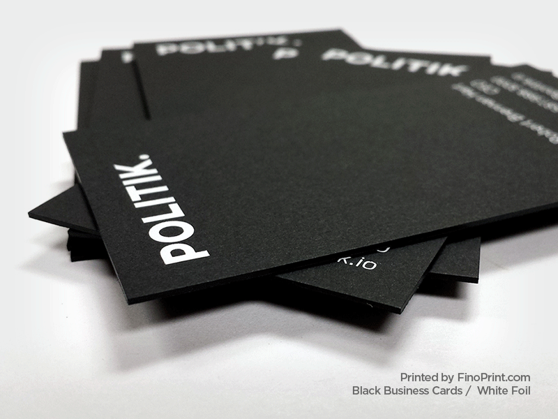Black Business Card, White Foil