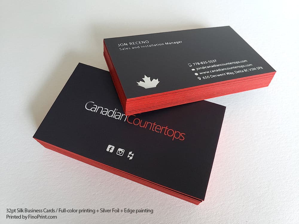 Uncoated Thick Business Cards with Painted Edges 32pt