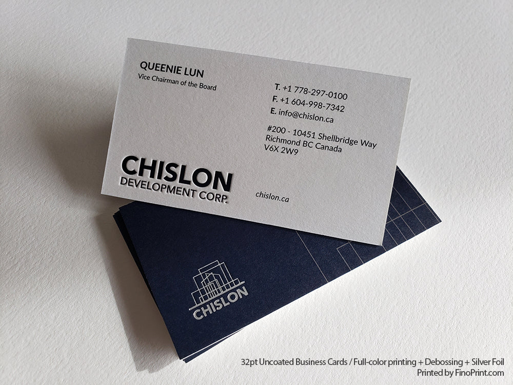 32pt Uncoated Business Cards.
