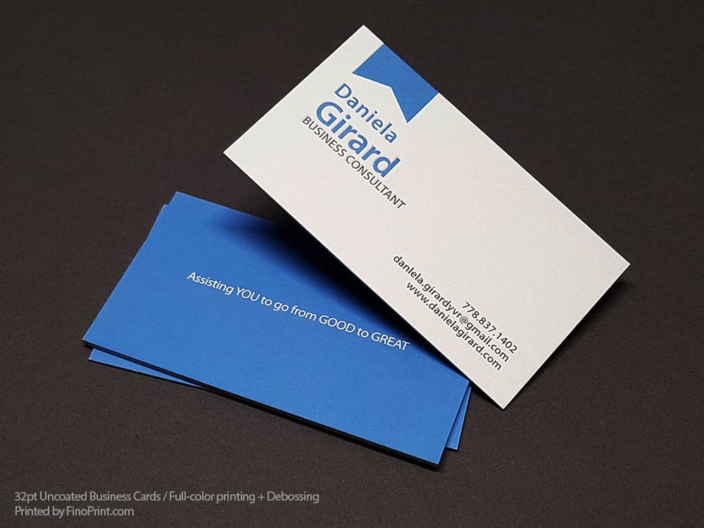 32pt Uncoated Business Cards.