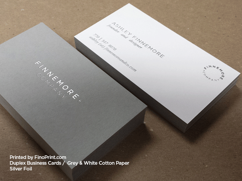 Duplex Business Cards, Letterpress, Silver Foil