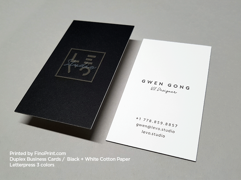 Duplex Business Cards, Letterpress