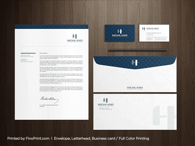 Letterheads, 8.5" x 11", Full-color Printing. Full bleed