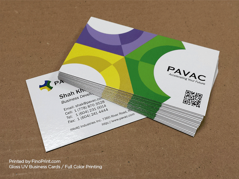 Gloss UV Business Cards, Full-color Printing, 16pt Paper