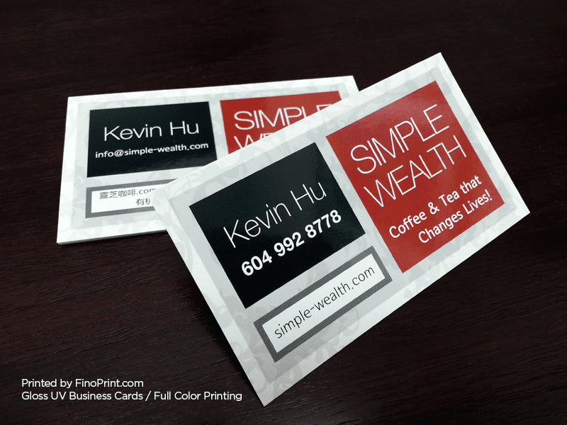 Gloss UV Business Cards, Full-color Printing, 16pt Paper