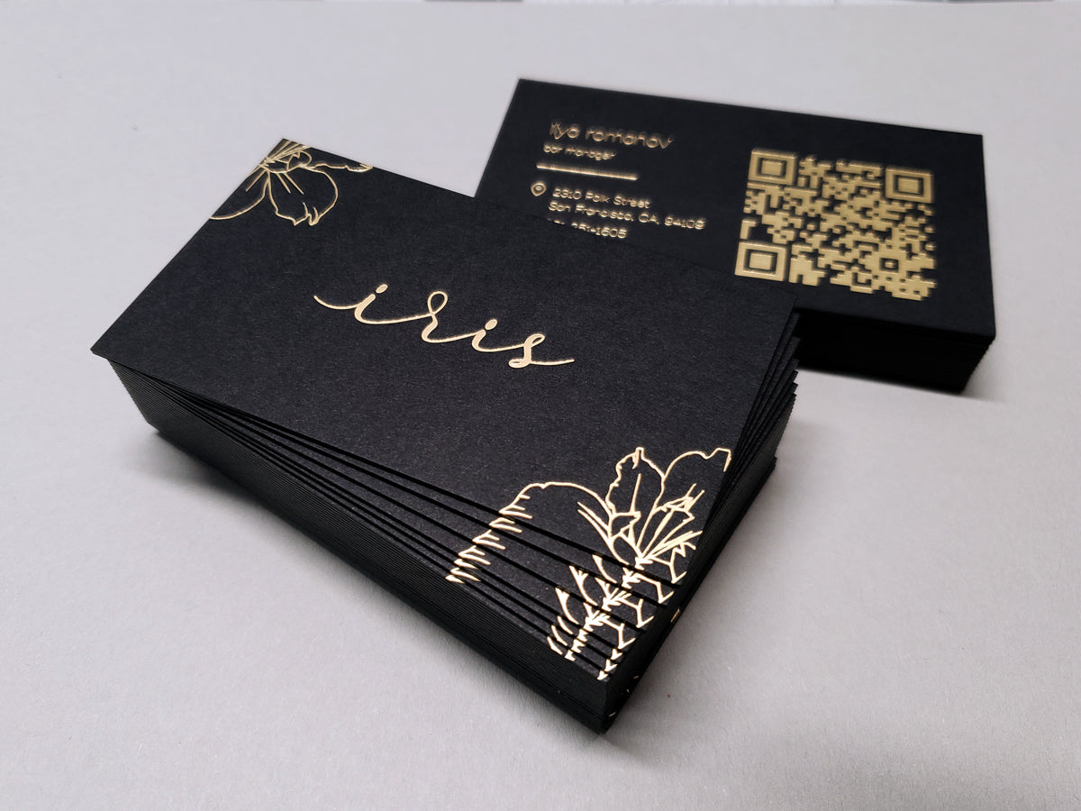 Black Business Card, Gold Foil