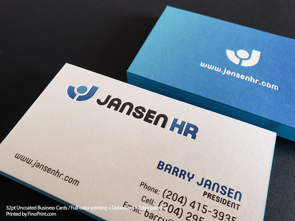 32pt Uncoated Business Cards.