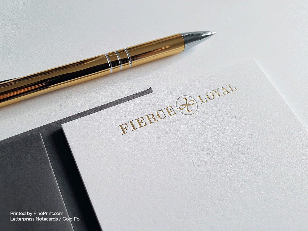 Letterpress Notecard, gold foil Notecard, Letterpress