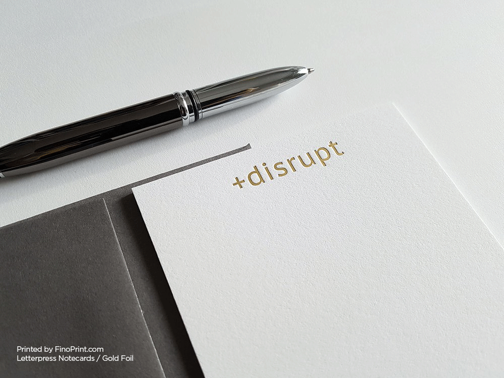 Letterpress Notecard, gold foil Notecard, Letterpress