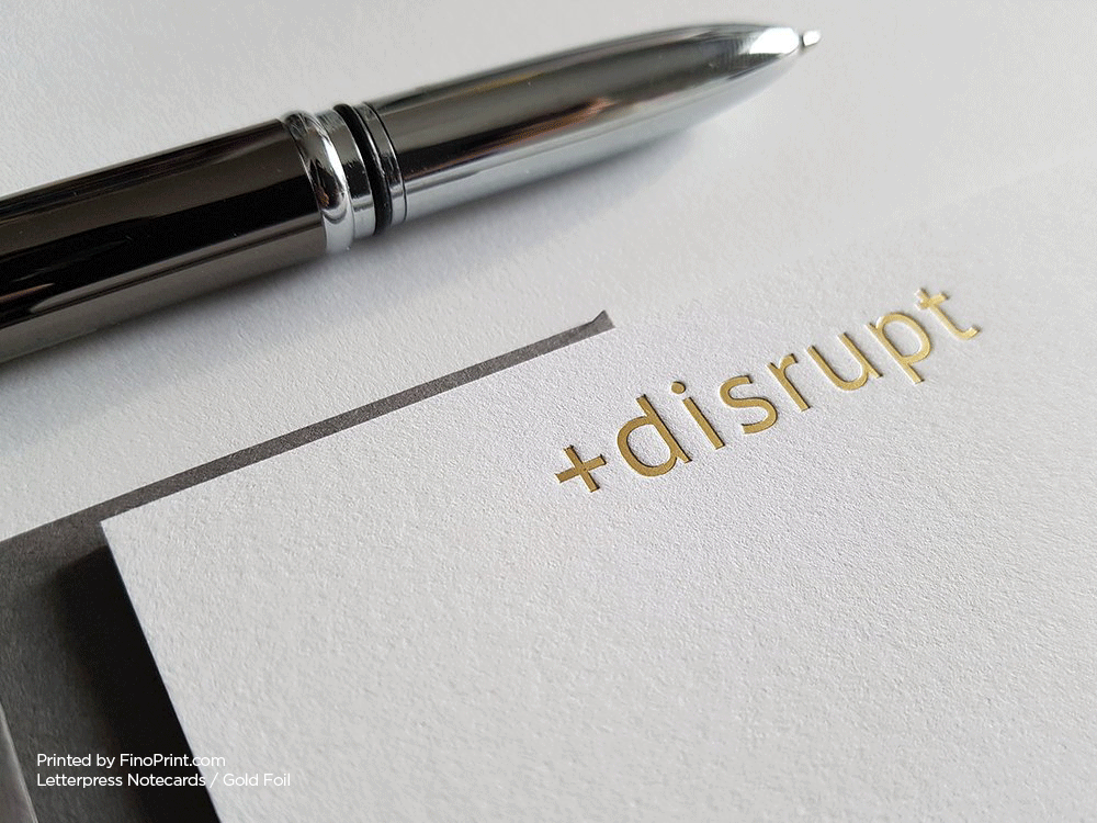 Letterpress Notecard, gold foil Notecard, Letterpress