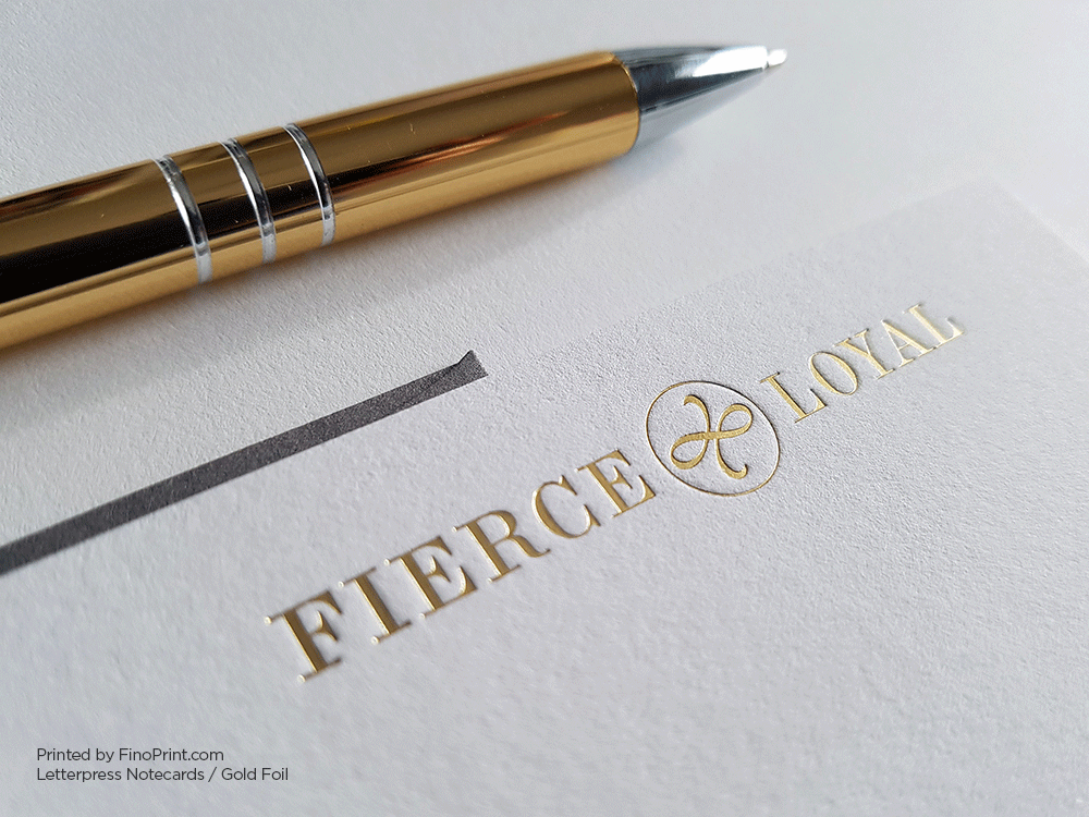 Letterpress Notecard, gold foil Notecard, Letterpress