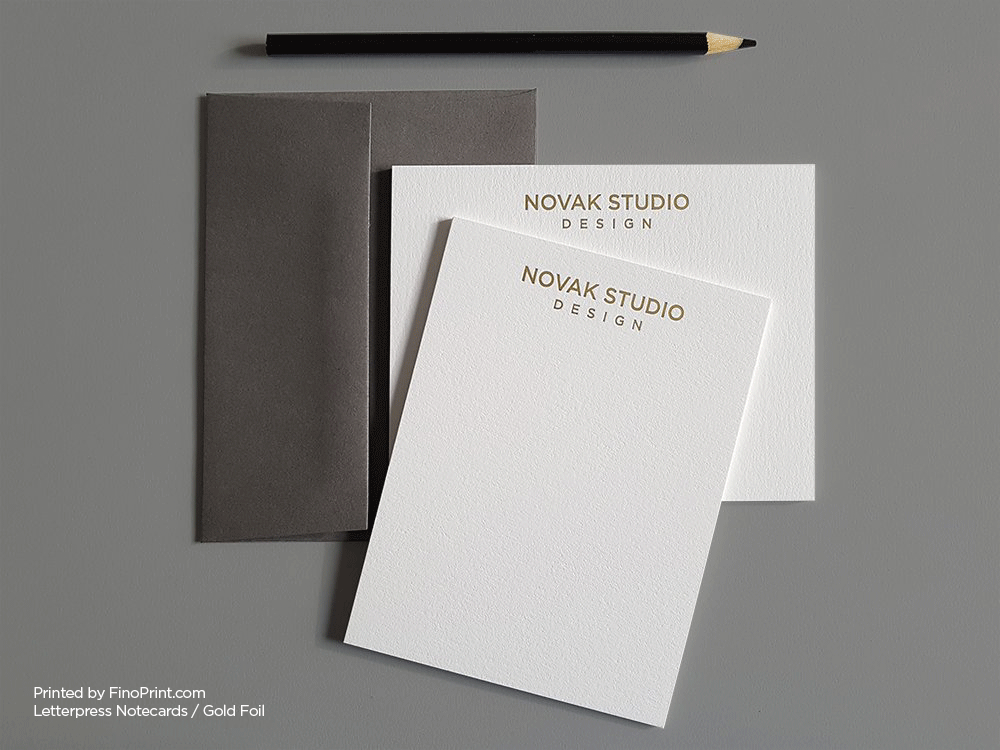 Letterpress Notecard, gold foil Notecard, Letterpress