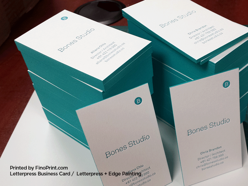 Letterpress Business Cards, Edge Painting