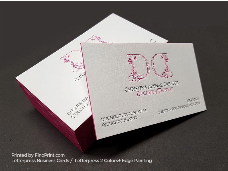 Letterpress Business Cards, Edge Painting