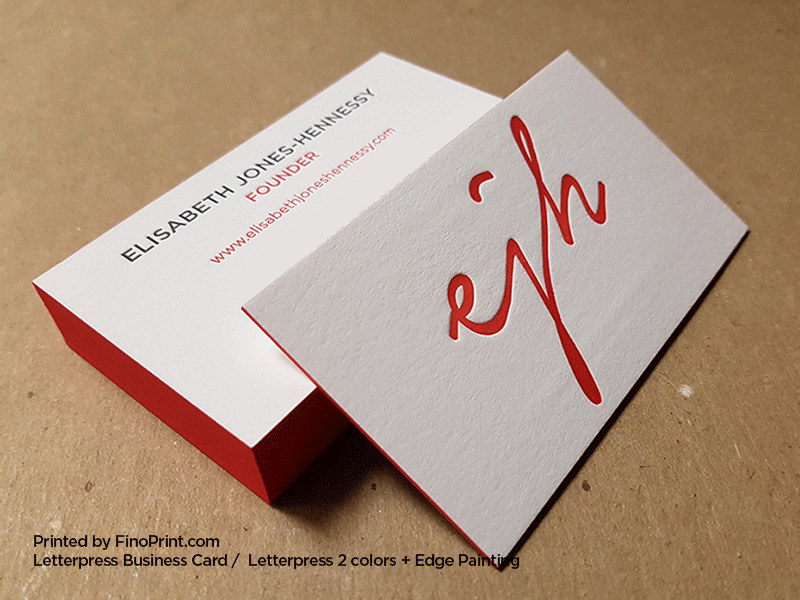Letterpress Business Cards, Edge Painting