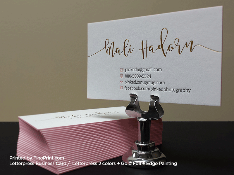 Letterpress Business Cards, Edge Painting