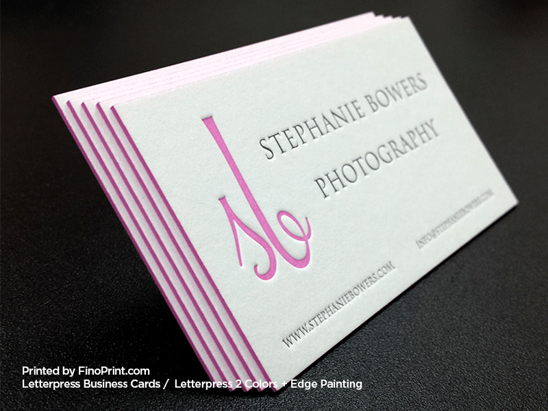 Letterpress Business Cards, Edge Painting