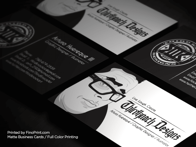 Matte Business Cards, Full-Color Printing, 16pt Paper
