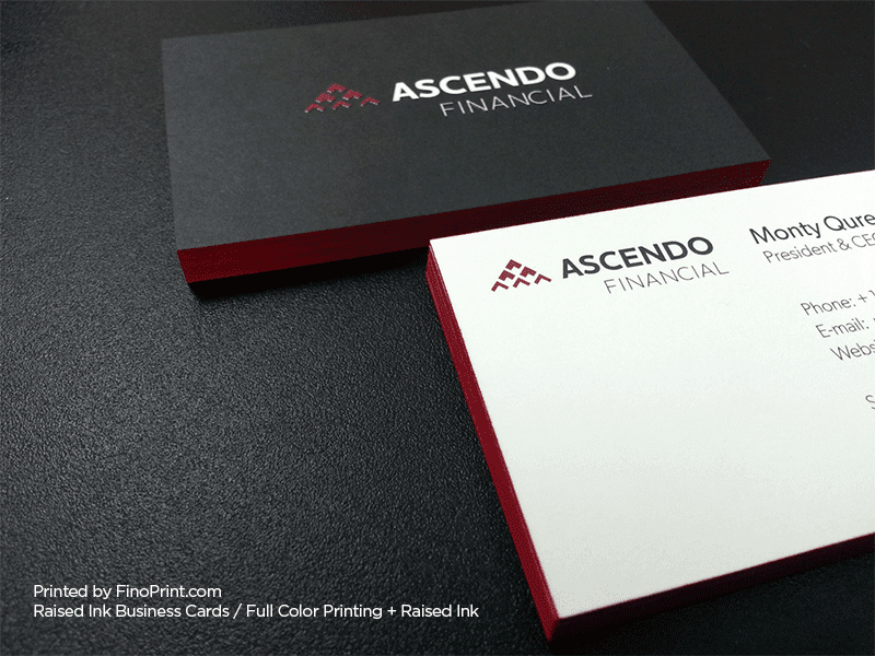 Raised Ink Business Cards, Full-color Printing, 16pt, Thermography