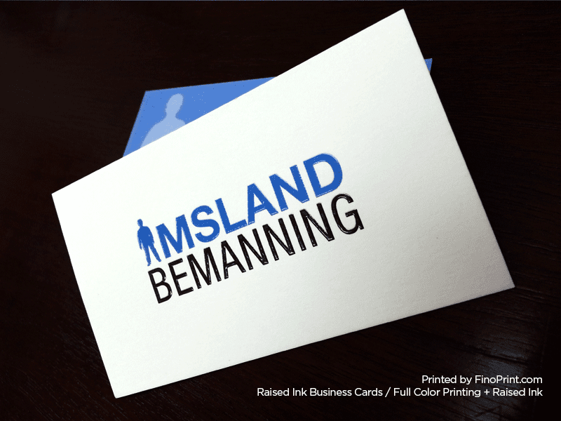 Raised Ink Business Cards, Full-color Printing, 16pt, Thermography