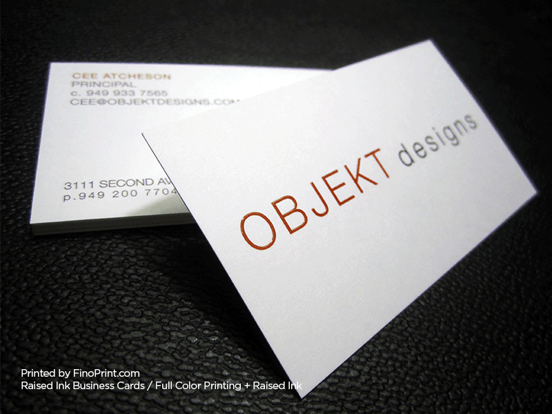 Raised Ink Business Cards, Full-color Printing, 16pt, Thermography