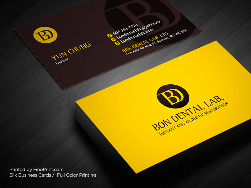 Silk Business Cards, Full color Printing, 16pt Silk Paper