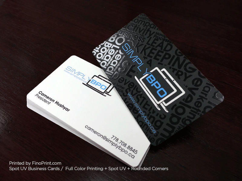 Spot UV Business Cards, Full Color Printing, Rounded Corners