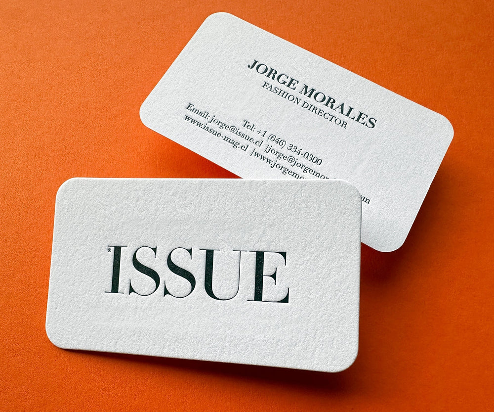 Premium Letterpress Business Cards with Die-Cut Rounded Corners