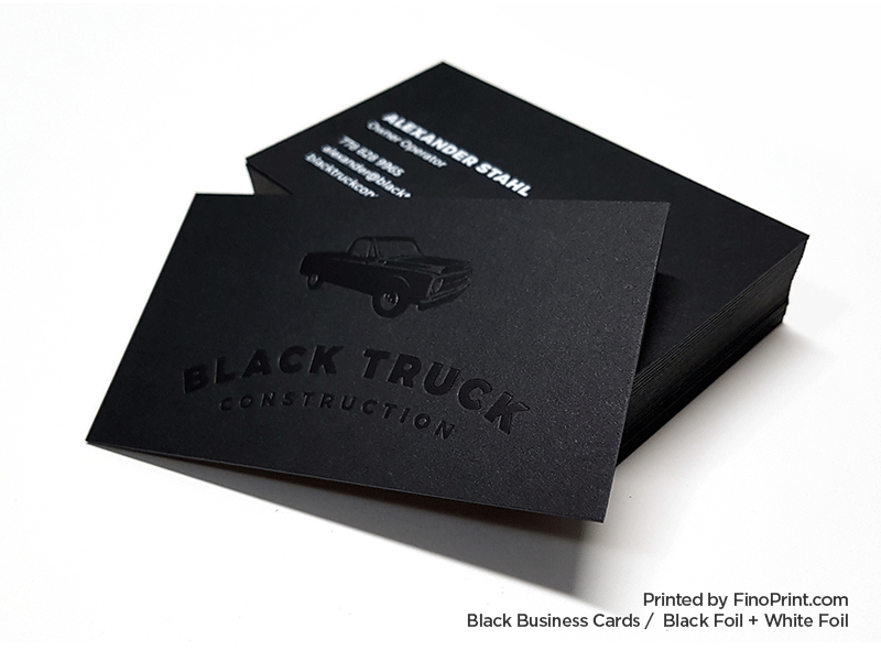 Black Business Card, Black Foil, White Foil
