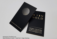 200 Custom hot foil business cards, black card stock. Gold foil, silver