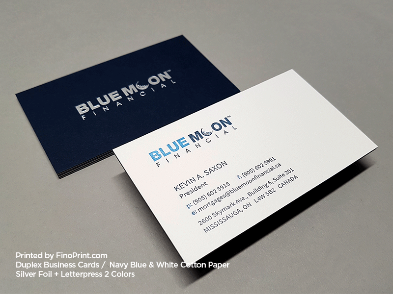 Duplex Business Cards, Letterpress, Silver Foil