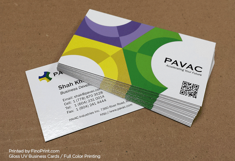 Gloss UV Business Cards, Full-color Printing, 16pt Paper