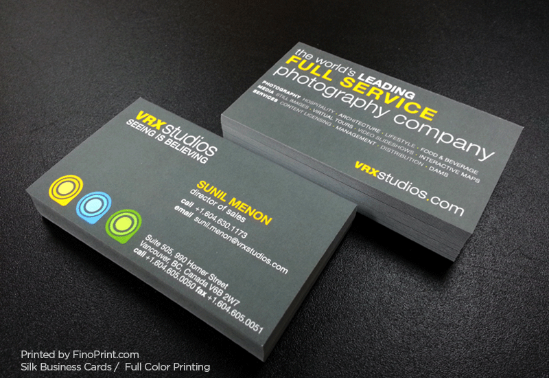 Silk Business Cards, Full color Printing, 16pt Silk Paper