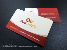 Silk Business Cards, Full color Printing, 16pt Silk Paper, Rounded Corners