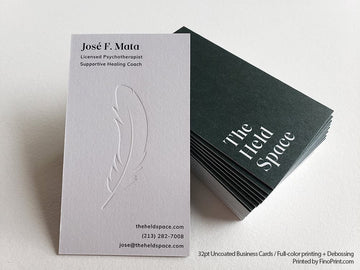 32pt Uncoated Business Cards.