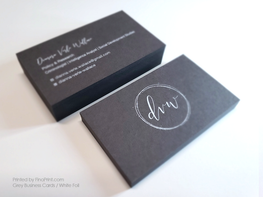 Grey Business Cards, White Foil
